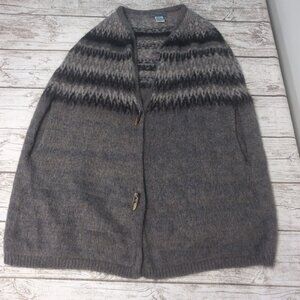 Elsamanda Gray Fair Isle mohair sweater cape